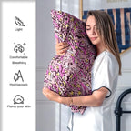 Mulberry Silk Pillowcase for Hair and Skin King Size Leopard Print Silk Pillow Cases with Zipper Soft Breathable Smooth Cooling Silk Pillow Covers for Sleeping (Pink Paint, 20"X 36",1Pcs)