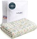 YnM King Size Cooling Nylon/PE Weighted Blanket for Adults (88x104 Inches, 15 Pounds, Jungle Bloom), Heavy Bed Blanket for Two Persons of 70~140lbs on Queen or King Bed
