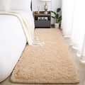 Jelymark Super Soft Shaggy Rug for Bedroom, 2x6 Feet Fluffy Carpet for Living Room, Fuzzy Indoor Plush Area Rug for Home Decor, Furry Floor Rugs for Dorm, Kids Nursery Rug for Girls, Beige