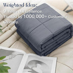 Weighted Idea Weighted Blanket for Adults (Dark Grey,48"x72",15lbs) Cooling Breathable Heavy Blanket with Premium Glass Beads All-Season Soft Thick Blanket