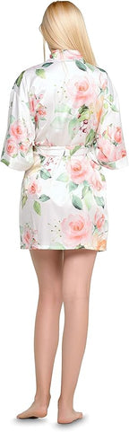 Turquaz Women's Bride Bridesmaids Silky Robe Satin Kimono Robes for Women Lingerie