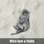 Macgace Fluffy Runner Rug, 2x6 Cream White Washable Hallway Area Rugs for Bedroom Living Room Kitchen Laundry, Long Shag Rug with Non Slip Rubber Backing Fuzzy Entryway Carpet Modern Home Decor
