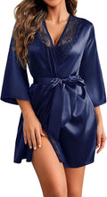 Avidlove Women's Kimono Robe Short Satin Pure Short Silky Robes