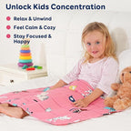 Kivik Soft Weighted Lap Blanket 2 lbs, Small Weighted Lap Pad, Breathable Heavy Throw Blankets for School Calming & Bed Sleeping, Machine Washable, 20 x 30 Inches, Cute Cat Printing, Pink