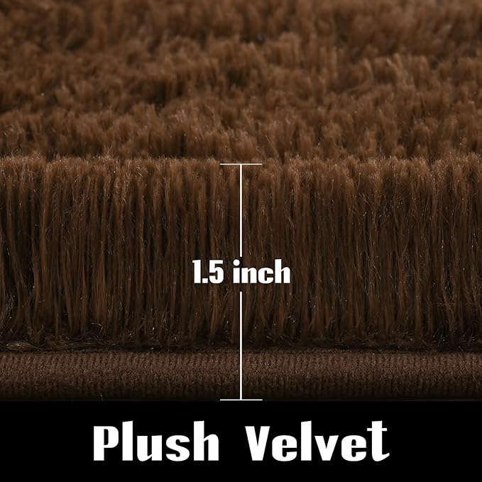 Jelymark Super Soft Shaggy Rug for Bedroom, 6x9 Feet Fluffy Carpet for Living Room, Fuzzy Indoor Plush Area Rug for Home Decor, Furry Floor Rugs for Dorm, Kids Nursery Rug for Girls, Brown