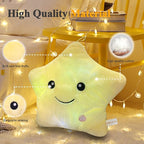 Twinkle Star Pillow, Decorative Throw Pillows LED Night Light Up Pillow Stuffed Animal Plush Toys Cute Pillows for Kids Girls Birthday Christmas Valentine,Yellow Soft Pillow Cushions