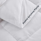 HIG 3pc Down Alternative Comforter Set - All Season Reversible Comforter with Two Shams - Quilted Duvet Insert with Corner Tabs -Box Stitched - Breathable, Soft, Fluffy (Full/Queen, Pure White)