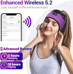 LC-dolida Sleep Headphones Bluetooth Headband Sleeping Wireless Headband Headphones with Thin HD Stereo Speakers Perfect for Side Sleepers, Sport, Yoga, Travel