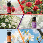 Floral Fragrance Oils, Aromtopia Flower Essential Oils for Diffusers for Home, 6x10ml, Fragrance Oil for Candle Soap Making, Lavender, Rose, Gardenia, Cherry Blossom, Jasmine, Neroli