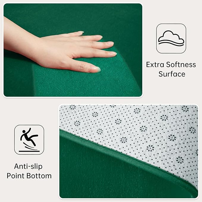 Andecor Shag Area Rug Fluffy Carpets, 5x7 Green Washable Living Room Bedroom Rugs, Soft Fuzzy Indoor Rugs for Dorm Boys Girls Kids Room Nursery Home Decorations