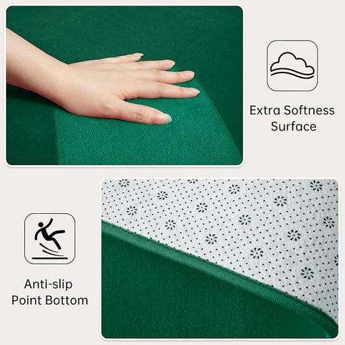 Andecor Shag Runner Rug for Bedroom Living Room, 2x6 Green Washable Fluffy Hallway Runner Area Rugs for Kitchen Boys Girls Kids Room Home Decorations Carpet