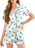 Silk Pajamas for Women Short Sleeve Sleepwear Soft Button Down Loungewear 2 Piece Satin Pjs Shorts Set S-XXL
