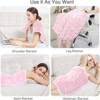 Alomidds Weighted Blanket 7lbs for Adults, Cozy Breathable Weighted Lap Blanket, Small Weighted Blanket Travel, Weighted Lap Pad for Couch, Sofa, Pink, 29" x 24"