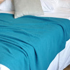 Cyan Blue Waffle Texture Throw Blanket for Couch,Soft Cozy Cable Knit Throw for Bed Sofa Chair Living Room,Lightweight Warm Maximalist Decor Christmas Blanket,50"x60" (cr-A01)