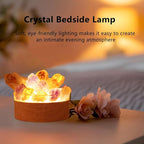 Runyangshi Natural Crystal Night Lamp Bedroom Bedside Sleep Night Light Citrine Healing Crystal Gemstone Quartz Light Ambient Light USB Powered Night Decorations Desktop Ornament for Home Decor Gift