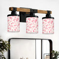 Vanity Lights for Bathroom Wall Lights for Bedroom Living Room Soft Pink Watercolor Abstract Organic Shapes Modern Bathroom Light Fixtures Wall Sconces 3 Light Home Decor