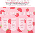 HOSUKKO Weighted Blanket - 5 lbs Pink Strawberry Heavy Blanket - Small Size Breathable Blanket(36 * 48 inches, 5 lbs)