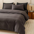CLOTHKNOW Dark Brown Queen Comforter Set Coffee Bedding Sets Soft Queen Comforter Men Women Comforter with 2 x Pillow Cases