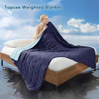Topcee Weighted Blanket for Adults (20 lbs, 60" x 80") Queen Size Soft Cooling Heavy Blanket Sleeping, Apply to 190-210 lbs Body, Thick Breathable Blanket with Glass Bead, Easy Care