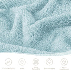 Exclusivo Mezcla Fleece Bed Blankets Queen Size, Ultra Soft, Lightweight and Fuzzy Stone Blue Blanket for Women, Home Decor, 90x90 Inches