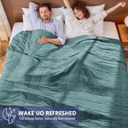 yescool Weighted Blanket for Adults (20 lbs, 60” x 80”, Teal) Cooling Heavy Blanket for Sleeping Perfect for 190-210 lbs, Queen Size Breathable Blanket with Premium Glass Bead, Machine Washable