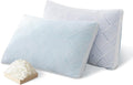 Lyralith Shredded Memory Foam Cooling Soft Bamboo Viscose Pillows Queen Size Set of 2, Adjustable Hypoallergenic Hotel Quality Bed Pillows for Side, Stomach or Back Sleeper, Oeko-TEX Certified