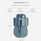 Dreamland Baby Viscose Swaddle Blanket (0-6 Months). 1.0 TOG Ultra Soft Swaddle Blanket w/Built in Band. 97% Viscose, 3% Spandex (Ocean). Mom-Owned US Business, Premium Materials