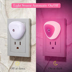 KINUR LED Night Light, 6 Pack Nightlights Plug into Wall, Dusk to Dawn Sensor Automatic On and Off Night Light, 0.5W Led Night Lamp for Kids, Nursery, Bedroom, Hallway, Stairs, Kitchen,Pink