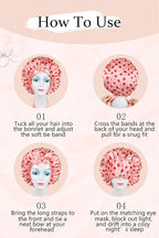 Double Layer Satin Bonnet with Detachable Eye Mask Night Cap for Curly Braids Hair Reduces Frizz Locks in Moisture