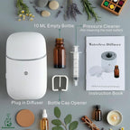 Waterless Essential Oil Diffuser : Plug in Diffuser for Bathroom, Bedroom, Living Room, Kitchen. Daily 12H Timer Intermittent Dry Mist, Fits 10ml Oil Bottles,(2026 New Model)