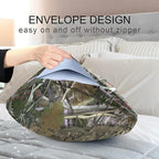 Camo Satin Pillowcase for Hair and Skin, Real Tree Camouflage Pattern Silk Pillow Case with Envelope Closure, Queen Size 20x30 inches, 1 PC