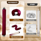 Heatless Curls Overnight Rods Jumbo Set, Heatless Hair Curler Velvet Satin Jumbo Flexi Rods to Sleep in, No Heat Overnight Sleeping Blowout Curls Wave Styling Tools with Silk Scarf 4pcs Wine Red