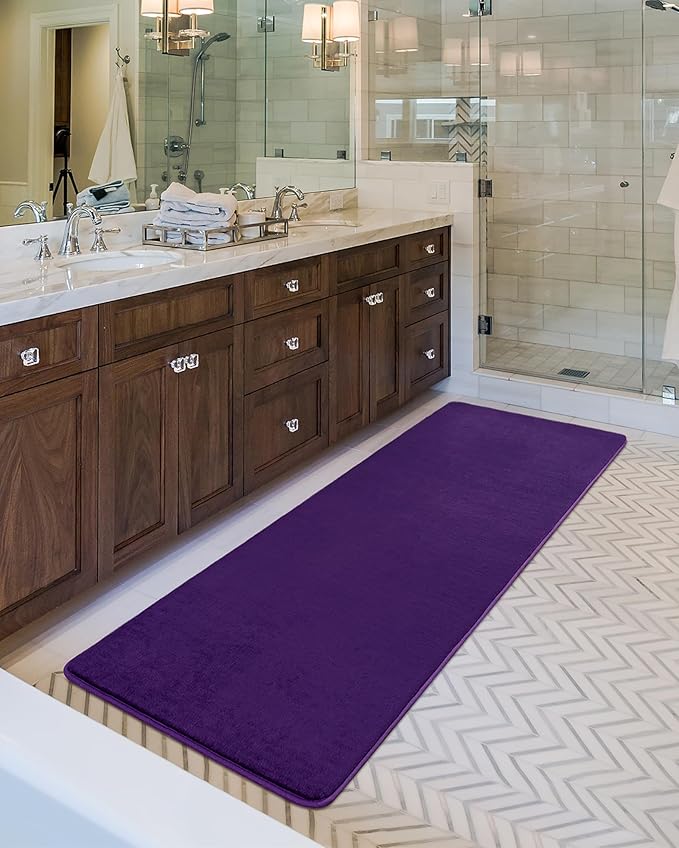 Andecor Shag Runner Rug for Bedroom Living Room, 2x6 Purple Washable Fluffy Hallway Runner Area Rugs for Kitchen Boys Girls Kids Room Home Decorations Carpet