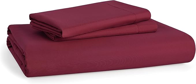 Bedsure Duvet Cover Queen Size - Soft Double Brushed Bedding Set for Kids & Adults, Zipper Closure, 3 Pieces, Includes 1 Duvet Cover (90"x90") & 2 Pillow Shams, NO Comforter, Burgundy Red