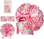 Double Layer Satin Bonnet with Detachable Eye Mask Night Cap for Curly Braids Hair Reduces Frizz Locks in Moisture