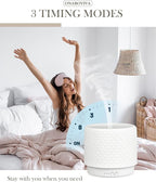 Essential Oil Diffuser -280ml Ceramic Diffuser for Large Room&Commercial Use, 2.4MHz Cool Mist Humidifier & Independent Decorative Light & Aromatherapy Diffuser, Pulse&Continuous Mist, Timer, Auto-Off