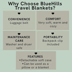 BlueHills Premium Soft Travel Blanket Pillow Compact Mini Airplane Blanket with Portable Pillowcase Long Flights - Dusty Rose Pink M02