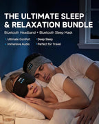 2-Pack Sleep Mask with Bluetooth Headphones & Sleep Headphones Headband Wireless, Ultra-Thin Stereo Speakers for Side Sleepers Perfect for Insomnia, Yoga, Air Travel, Meditation