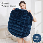 Alomidds Weighted Blanket 7lbs for Adults, Cozy Breathable Weighted Lap Blanket, Small Weighted Blanket Travel, Weighted Lap Pad for Relaxing, Sleeping, Navy, 29" x 24"