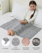Mr. Sandman Weighted Lap Blanket 2LBS 20 x 30 Inches, Minky Dots Heavy Blanket with Glass Beads, Soft and Cooling for School and Home, Grey