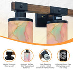 Vanity Lights for Bathroom Wall Lights for Bedroom Living Room Pastel Pink Blue Marble Texture Gold Veins Abstract Art Modern Bathroom Light Fixtures Wall Sconces 3 Light Home Decor