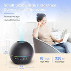 THIMONES 2 Pack Essential Oil Diffuser for Home - 200ml Ultrasonic Aromatherapy Diffuser with 4 Timers & 7 Colors Night Lights, 20dB Quiet Working for 10 Hours (Black+Black)