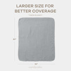 Comfy Cubs Muslin Throw Blanket - 50” x 60” Quilted Design - Lightweight, Breathable 6-Layer Gauze Fabric - Soft Cotton Blanket for Home or Travel - Packaged in Elegant Gift Box - Heather Blue