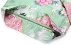 Women's Short Kimono Robes Bride and Bridesmaid Satin Floral Bathrobe Peacock Sleepwear Dressing Gown for Wedding Party