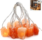 Himalayan Salt String Light with Rock,USB Fairy Lights Night Pink Salt Lamp ,Natural Hand Carved Himalayan Small String Lamp for Office,Baby,Child,LED Nightlight for Bedroom,Bedside,Desk,Computer