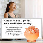 Himalayan Glow Pink Salt Bowl Night Lamp with Crystal Himalayan Salt Chunks | Hand-Carved Himalayan Salt Lamp for Air Purification and Relaxing Ambiance