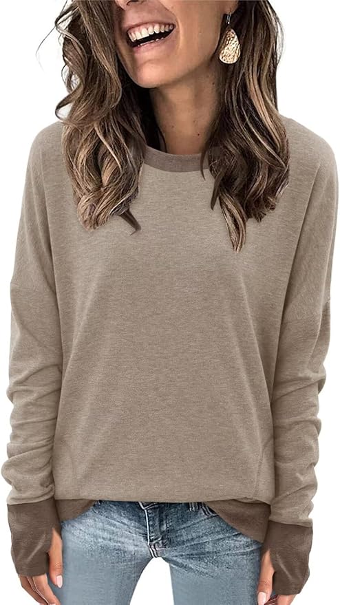 Magritta Women's Long Sleeve Leopard Color Block Tunic Comfy Crewneck T Shirt Tops Black XL
