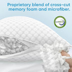 OAISZ Shredded Memory Foam Pillow, Queen Size Cooling Adjustable Firm Bed Pillow for Sleeping, Washable Removable Cover, Ideal for Side, Back & Stomach Sleepers