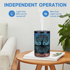 Essential Oil Diffuser 120ML Metal Aromatherapy Diffuser with Timer, Cool Mist Humidifier with Auto Shut-Off & 7 Color Lights for Home Office Spa (Life Tree)