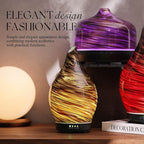 Porseme 150ml Essential Oil Diffuser Glass Color Changing Aroma Air Diffusers Aromatherapy Ultrasonic Cool Mist Humidifier 6 Running Hours Waterless Auto-Off for Sleeping Yoga Office Spa (Dark Golden)